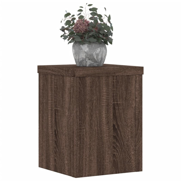 Soportes de plantas 2 uds madera marrón roble 15x15x20 cm M 3