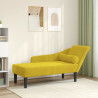 Chaise longue com almofadões veludo amarelo 1
