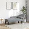 Chaise lounge com almofadões tecido cinzento-claro 1