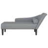 Chaise lounge com almofadões tecido cinzento-claro 3