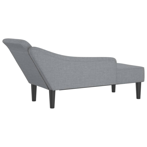 Chaise lounge com almofadões tecido cinzento-claro M 5