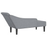 Chaise lounge com almofadões tecido cinzento-claro 5