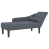 Chaise lounge com almofadões veludo cinzento-escuro 1