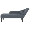 Chaise lounge com almofadões veludo cinzento-escuro 5