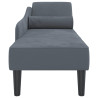 Chaise lounge com almofadões veludo cinzento-escuro 2