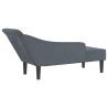 Chaise lounge com almofadões veludo cinzento-escuro 3