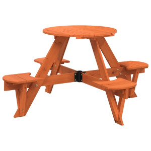 Mesa de picnic para 4 niños agujero para sombrilla madera abeto H