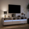 Mueble de TV de pared con LED blanco 180x31x45 cm 5