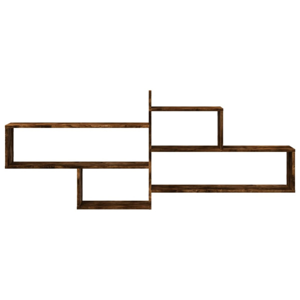 Estante de pared madera ingeniería roble ahumado 167.5x18x68 cm M 4