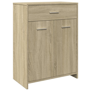 Armario de baño madera contrachapada roble Sonoma 60x33x80 cm H