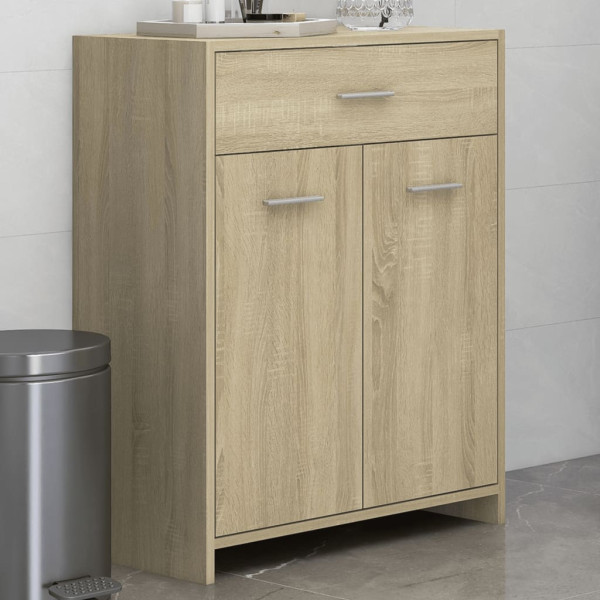 Armario de baño madera contrachapada roble Sonoma 60x33x80 cm M 3