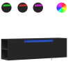 Móvel de parede para TV com luzes LED 135x31x39.5 cm preto 2