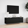 Mueble de TV de pared con luces LED negro 135x31x39.5 cm 4