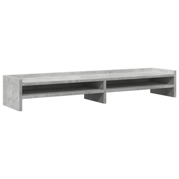 Soporte de monitor madera ingeniería gris hormigón 100x24x16 cm M 2