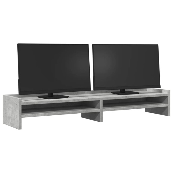 Soporte de monitor madera ingeniería gris hormigón 100x24x16 cm M 3