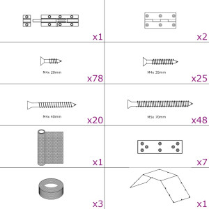 Gallinero de metal 268x100x190 cm H