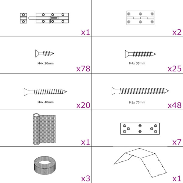 Gallinero de metal 268x100x190 cm M 2