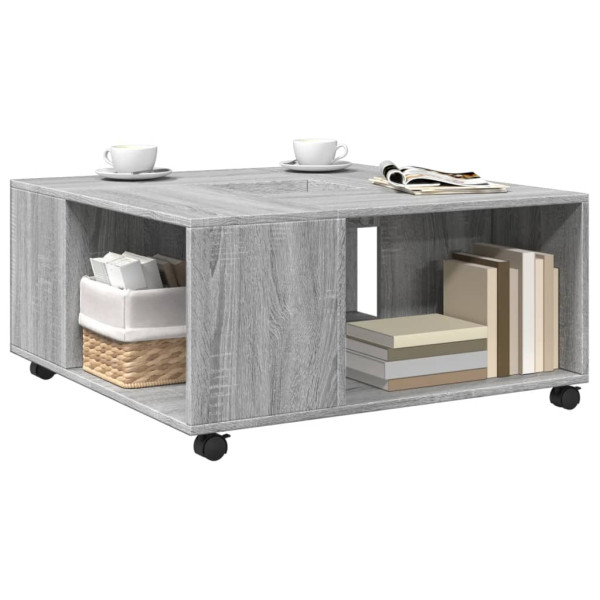 Mesa de centro madera de ingeniería gris Sonoma 80x80x40 cm M 3
