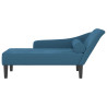 Chaise lounge com almofadões veludo azul 3