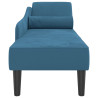 Chaise lounge com almofadões veludo azul 4