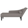 Chaise lounge com almofadões tecido cinzento-acastanhado 3