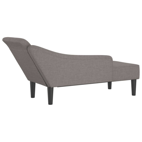 Chaise lounge com almofadões tecido cinzento-acastanhado M 5