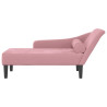 Chaise longue com almofadões veludo rosa 3