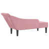Chaise longue com almofadões veludo rosa 5