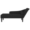 Chaise lounge com almofadões tecido preto 3