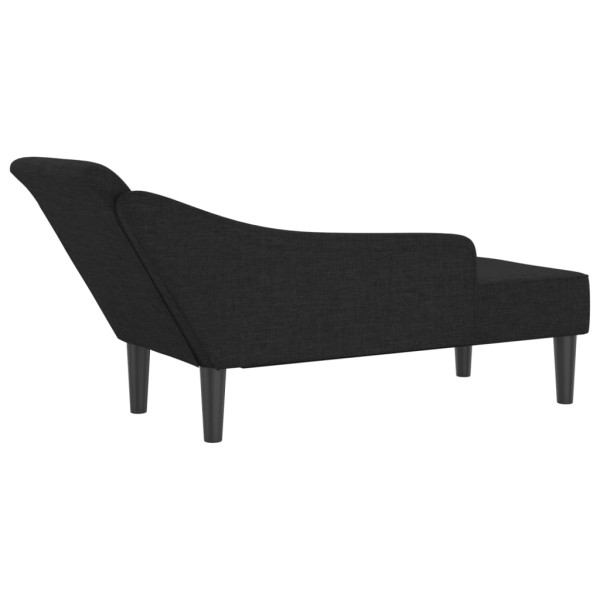 Chaise lounge com almofadões tecido preto M 5