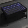 Mesa de centro luzes LED Infinity 70x50x38 cm preto 1