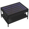 Mesa de centro luzes LED Infinity 70x50x38 cm preto 3