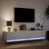 Mueble de TV de pared con LED blanco 180x31x38 cm 5