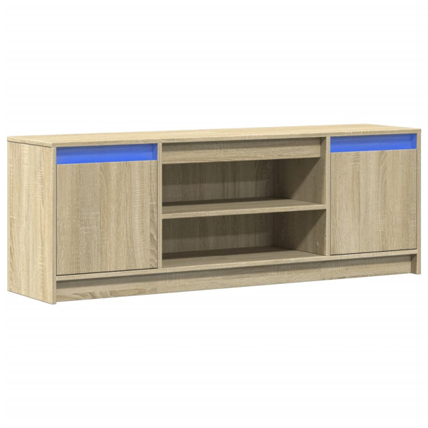 Mueble de TV LED madera ingeniería roble Sonoma 139.5x34x50 cm M 3