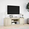 Mueble de TV LED madera ingeniería roble Sonoma 139.5x34x50 cm 4