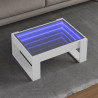Mesa de centro luzes LED Infinity 70x53x30 cm branco 1