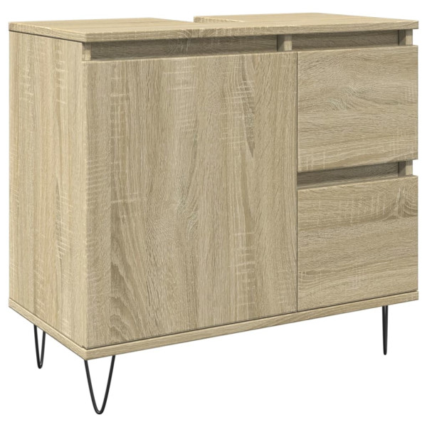 Armario de baño madera contrachapada roble Sonoma 65x33x60 cm M 2