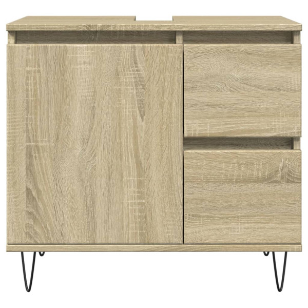 Armario de baño madera contrachapada roble Sonoma 65x33x60 cm M 3