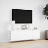 Mueble de TV de pared con luces LED blanco 135x31x39.5 cm 4