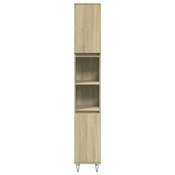 Set de muebles de baño 3 pzas madera contrachapada roble Sonoma M 5