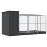 Aviário com extensão 416x203x216 cm aço prateado 5