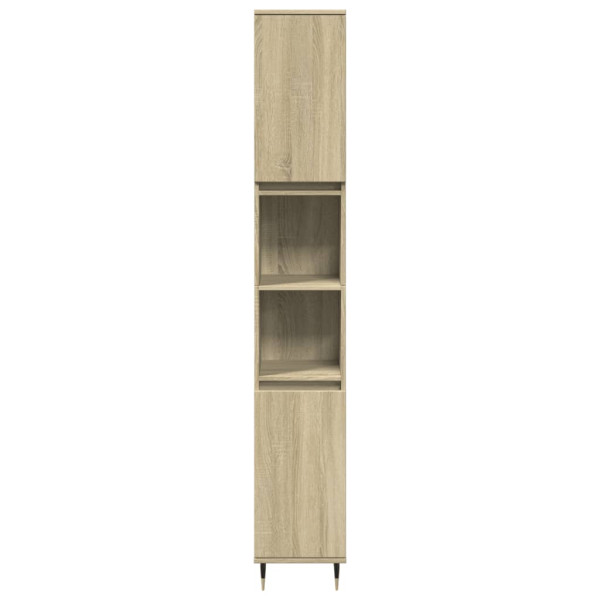 Set de muebles de baño 3 pzas madera contrachapada roble Sonoma M 5