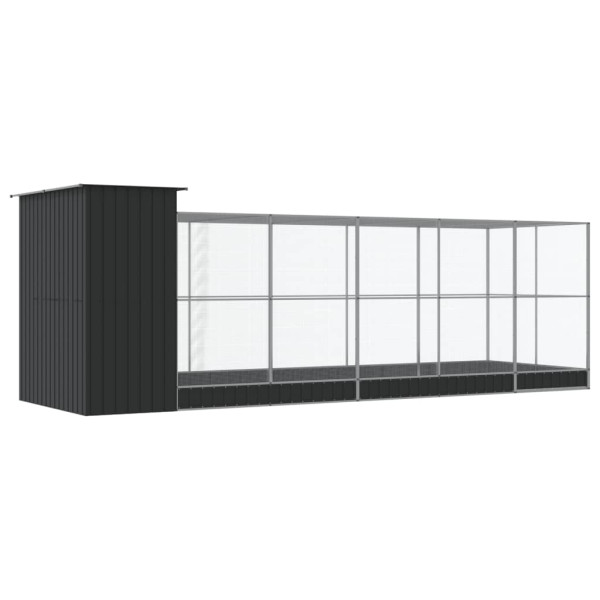 Aviário com extensão 623x203x216 cm aço prateado M 5