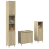 Set de muebles de baño 3 pzas madera contrachapada roble Sonoma 1