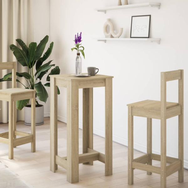Mesa alta de bar madera ingeniería roble Sonoma 51x50x103.5 cm M 3