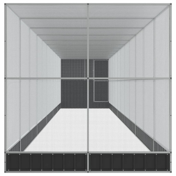 Aviário com extensão 1244x203x216 cm aço prateado M 4