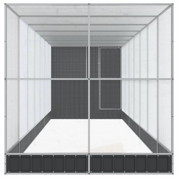 Aviário com extensão 830x203x216 cm aço prateado M 4