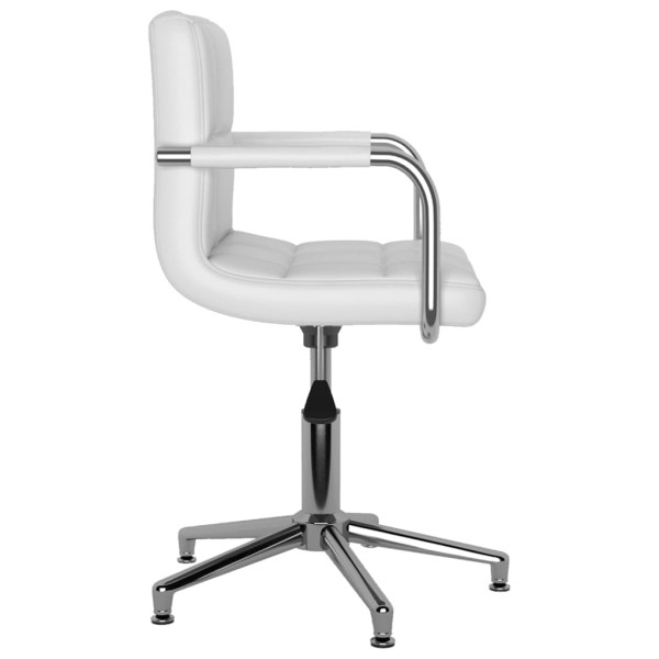 Silla de oficina giratoria de cuero sintético blanco M 4