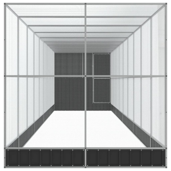 Aviário com extensão 1037x203x216 cm aço prateado M 4