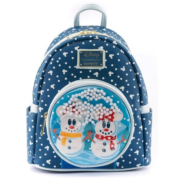 Mochila Loungefly Disney Minnie y Mickey muñecos de nieve D
